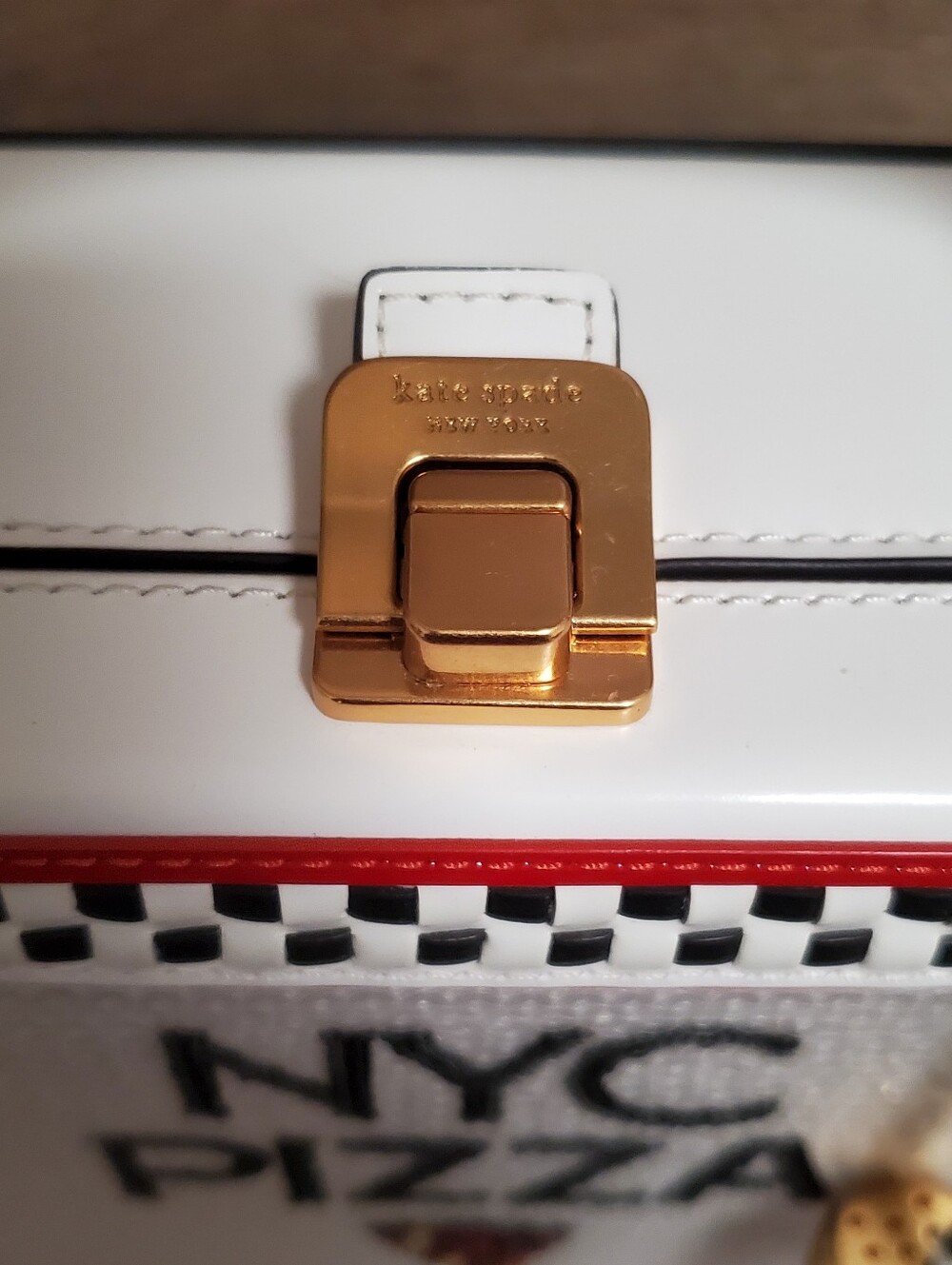 kate spade White, Red, Black NYC Pizza Box Top-Handle Bag - Picture 4 of 9